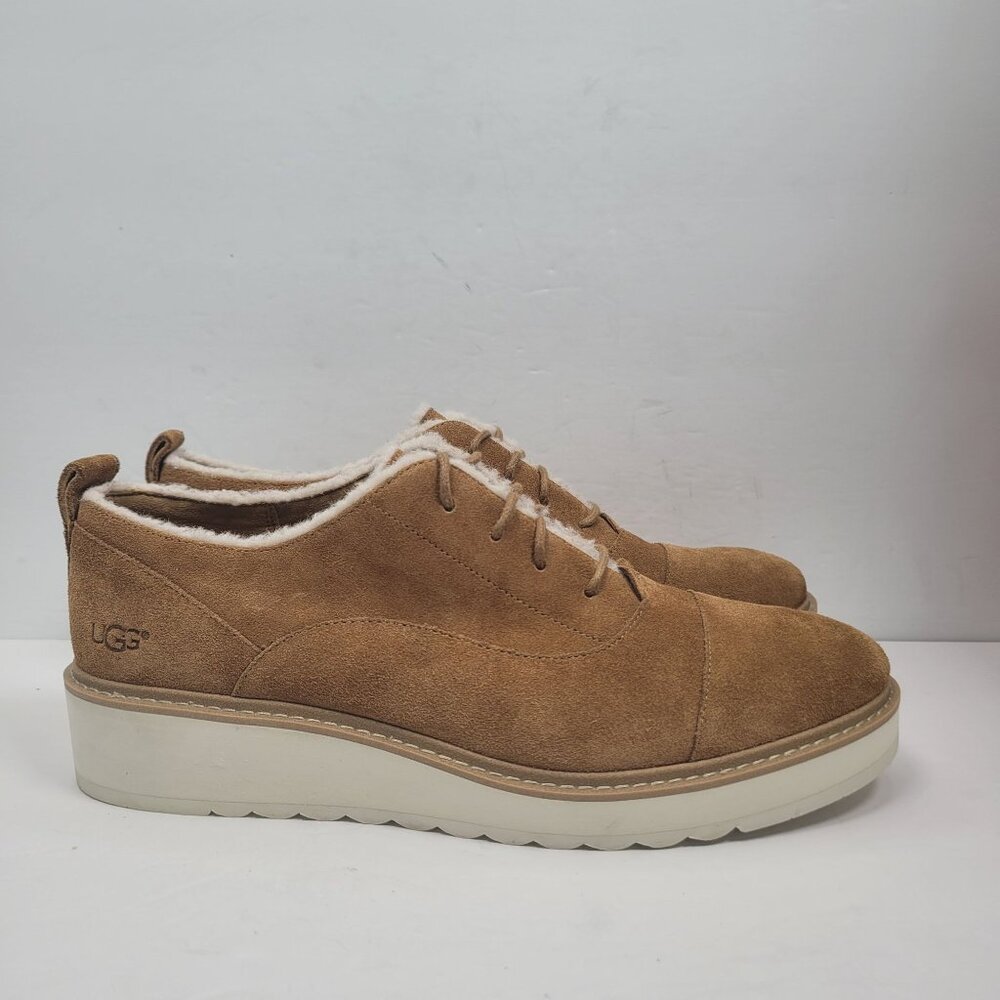 UGG Women's Brown Johanna Spill Suede Oxford Shoes S/N1095230 US Size 12
